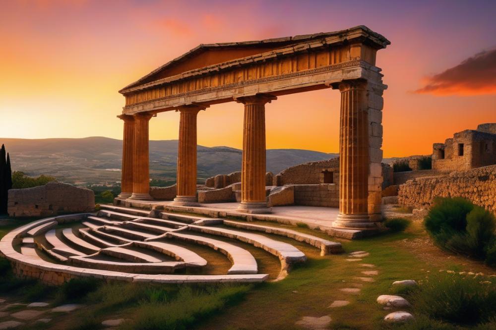 Ancient Greek Theater Shows Against The Sicilian Sunset