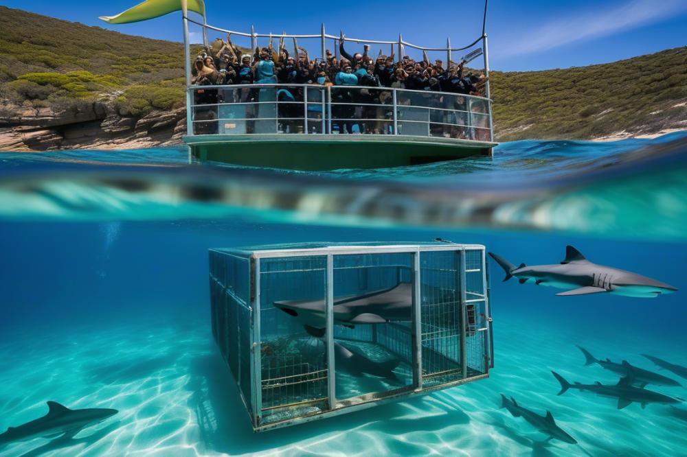 Cage Diving With Sharks Off The Coast Of Western Australia