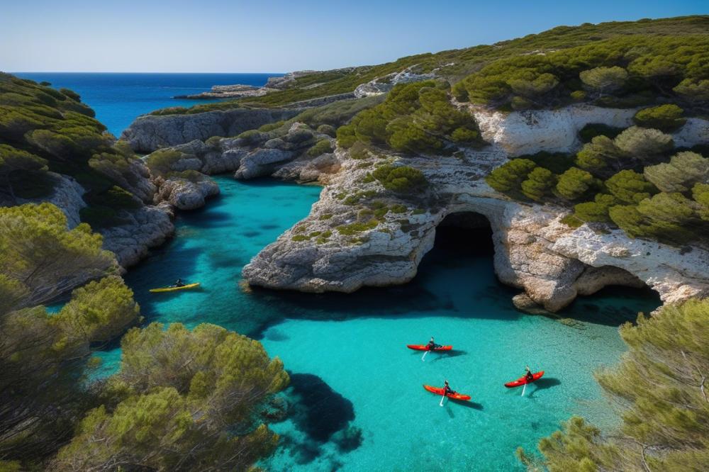 kayaking-through-the-caves-of-menorca