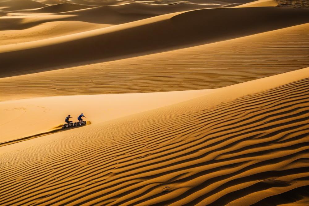 Sandboarding In The Maspalomas Dunes, Gran Canaria