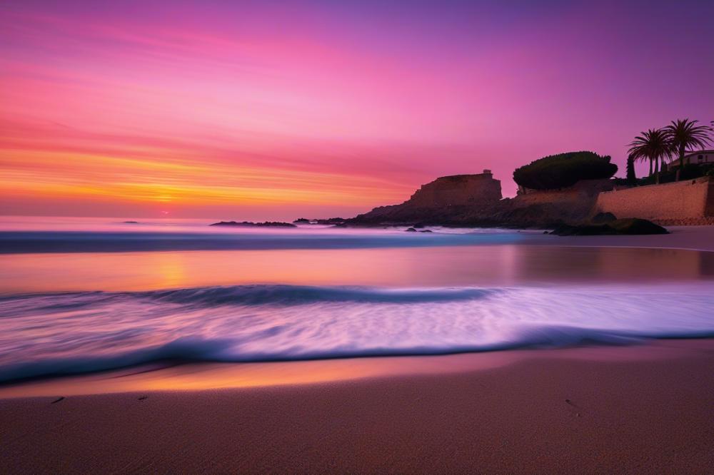 The Tranquil Beach Of San Lorenzo At Sunrise